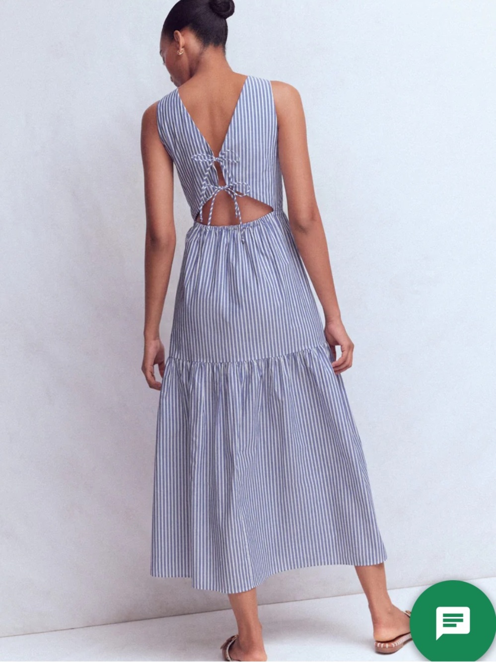 Boden Sleeveless Poplin Dress 8 Reg NWT Surf the Web Stripe Blue White Midi Maxi - Picture 3 of 13